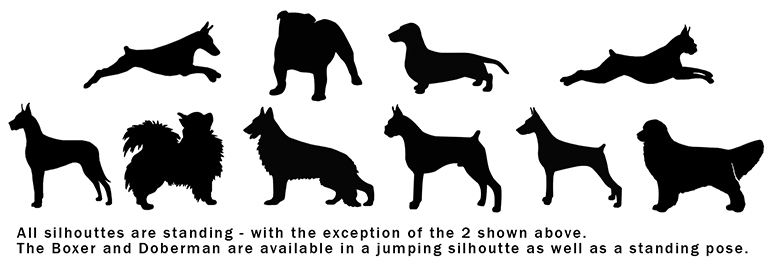 dog silhouettes in embroidery designs